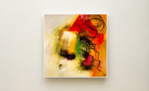 350 Watts Red and Yellow Abstract Panel