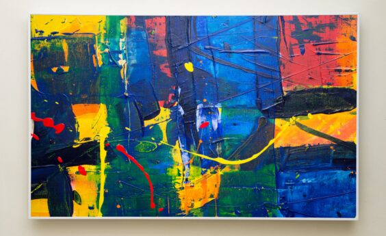 900 Watt Blue and Yellow Abstract Panel