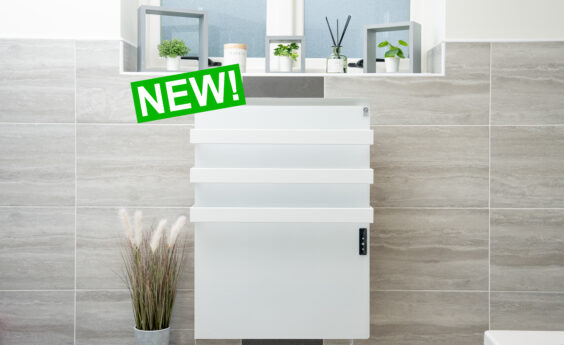 700 Watt Heated Glass Towel Rail With In-Built Controller - White